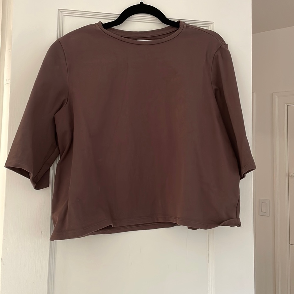 Rita Row Mocha Crop 3/4 Sleeve Top